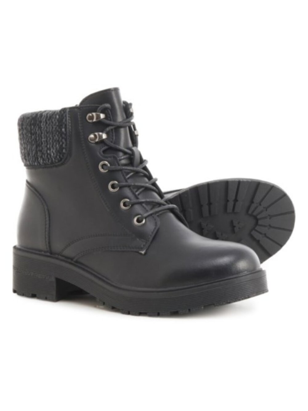 AquaDiva NIB Water Resistant Black BRITT Leather Lace-Up Boots, Size 41 (9.5M)
